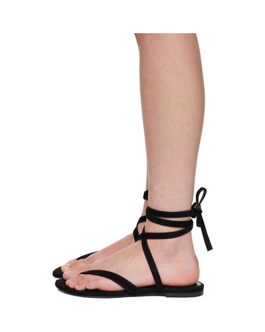 Proenza Schouler Black Tee Strappy Flat Sandals