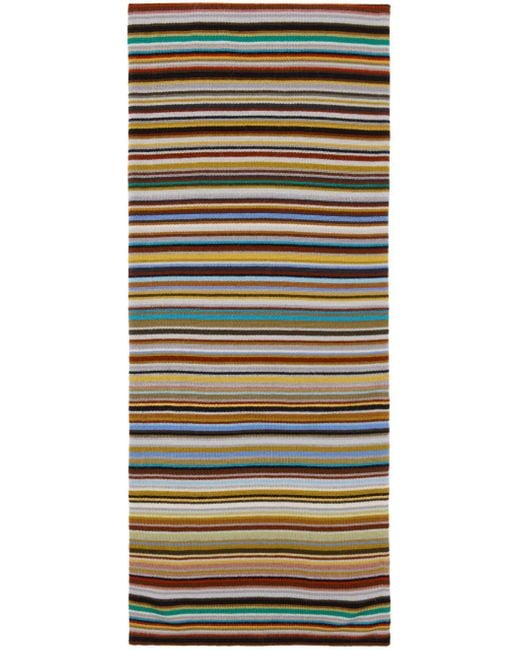 Paul Smith Multicolor Merino Wool Jacquard Striped Scarf for men