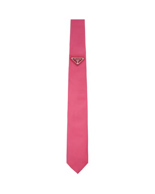 Prada Pink Gabardine Tie for men