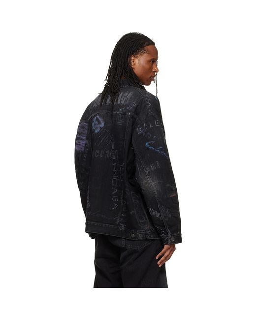 Balenciaga Black Oversized Denim Jacket for men