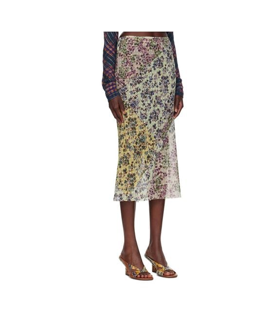 Dries Van Noten Multicolor Jacquard Midi Skirt