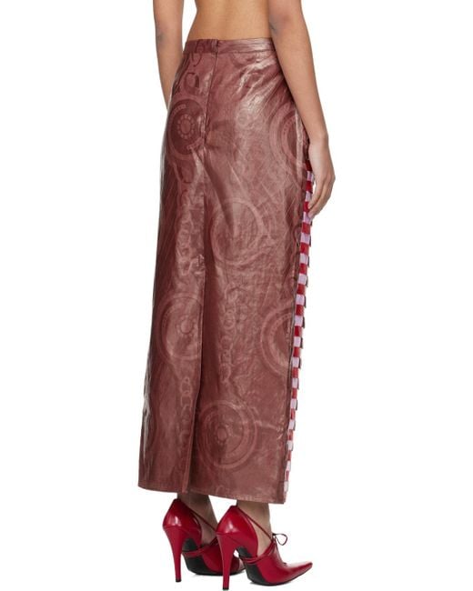 Super Yaya Red Basket-woven Maxi Skirt
