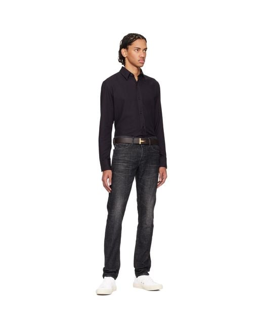 Tom Ford Black Suede & Printed Alligator Cambridge Sneakers for men