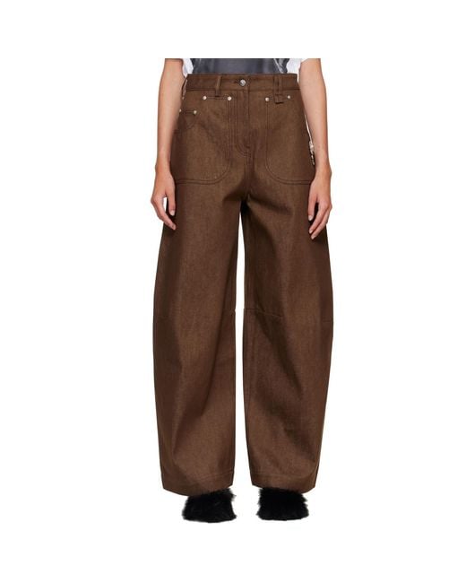 Simone Rocha Brown Wide Leg Utility Curve Jeans