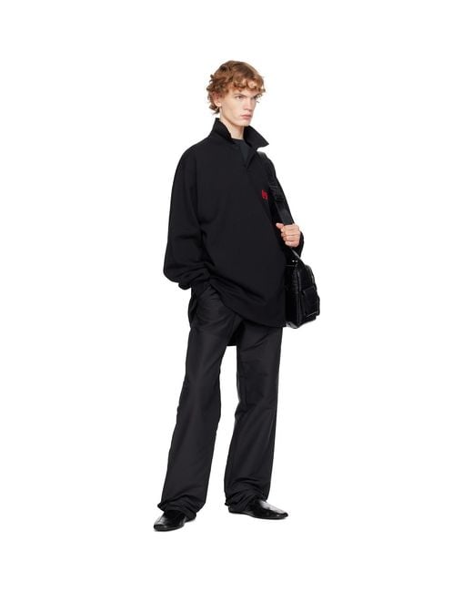 Balenciaga Black 3D Woven Trousers for men