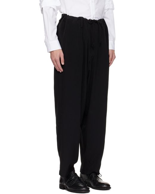 Yohji Yamamoto Black Tuxedo Standard String Trousers for men