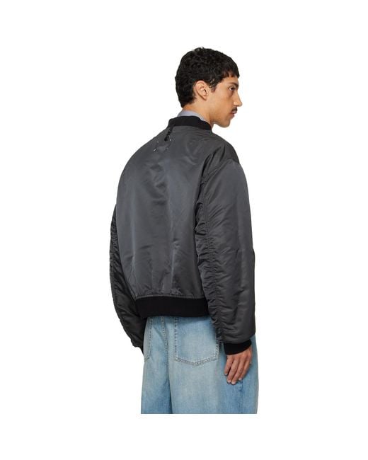 Maison Margiela Black Reversible Bomber Jacket for men