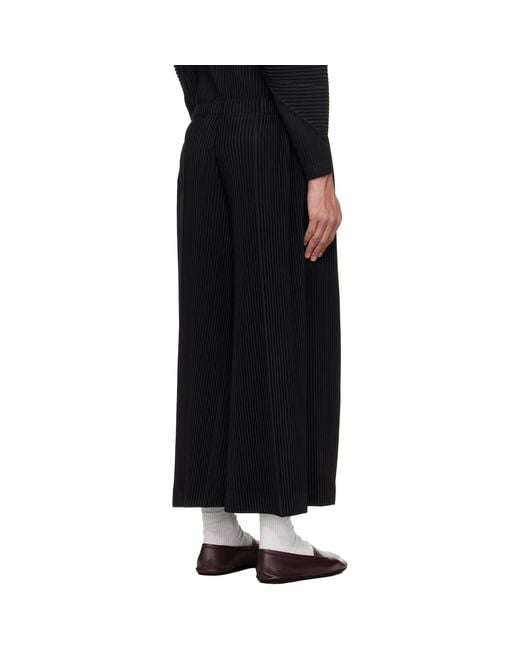 Homme Plissé Issey Miyake Black Pleats Bottoms Trousers for men