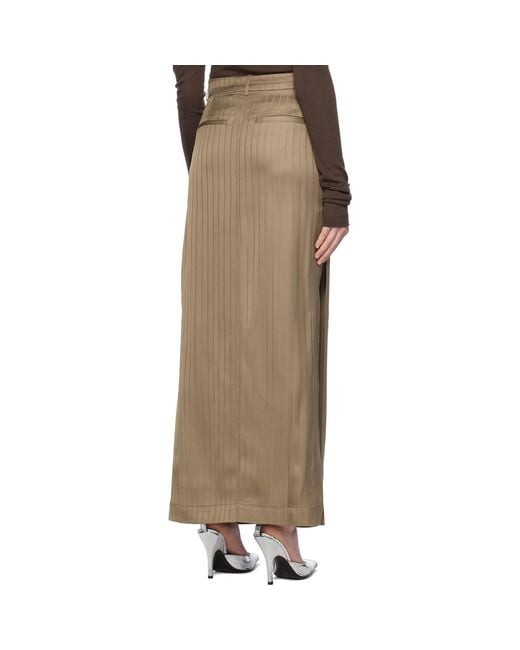 REMAIN Birger Christensen Natural Brown Suiting Maxi Skirt