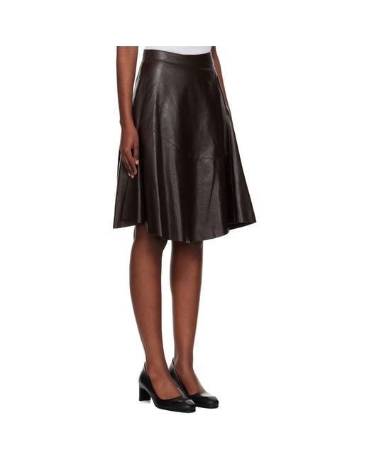 Our Legacy Black Waltz Leather Midi Skirt