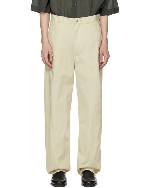 Lemaire White 3d Trousers for men