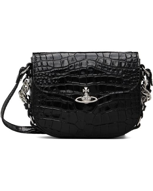 Vivienne Westwood Black Hunter Flap Crossbody Bag for men