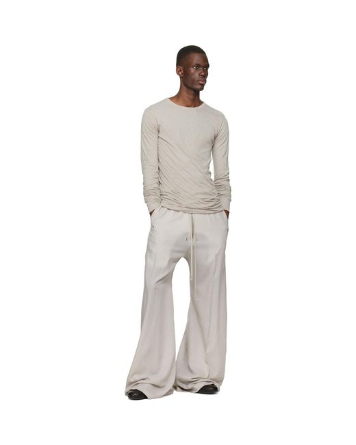 Rick Owens White Off- Temple Wide Bela Trousers for men