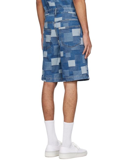 A.P.C. . Blue Helio Denim Shorts for men