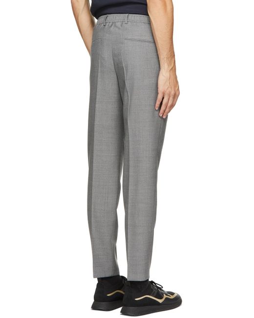 BOSS by HUGO BOSS Wool Grey Bardon Trousers in Grey for Men | Lyst 