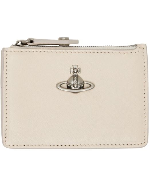 Vivienne Westwood Natural Off- Slim Long Card Holder for men