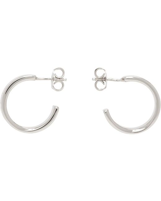 MM6 by Maison Martin Margiela Black Silver Numeric Minimal Signature Hoop Earrings