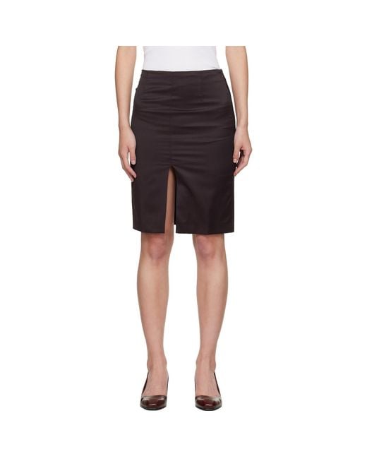 Our Legacy Black Burgundy Siren Midi Skirt