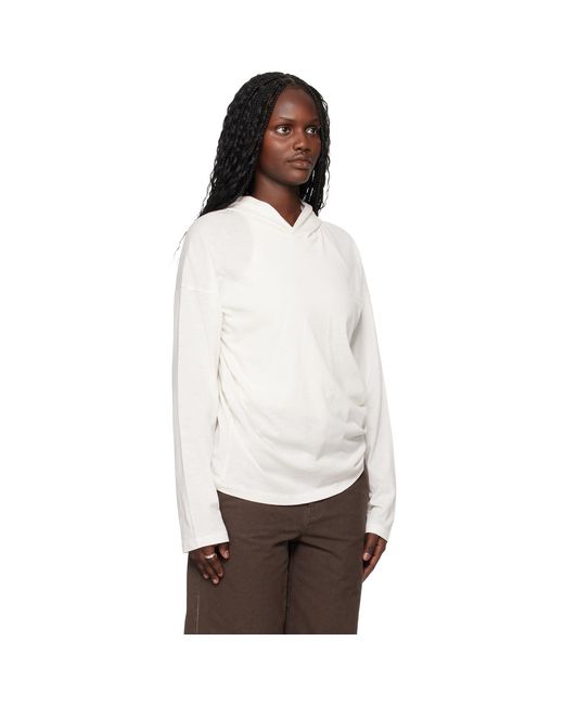Fear Of God White Off- Holiday Embroidered Classic Fit Long Sleeve Hoodie