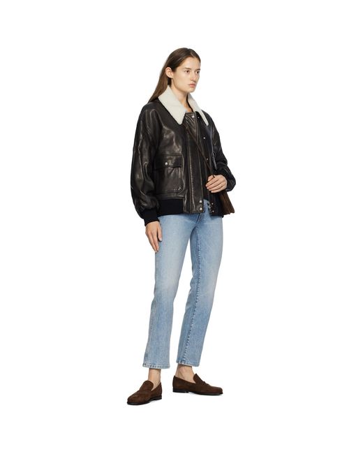 Khaite Black Shellar Leather Jacket