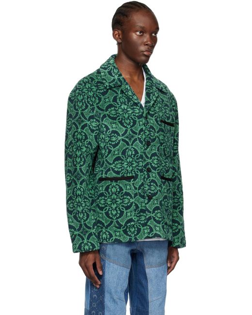 MARINE SERRE Green & Navy Towels Jacket for men