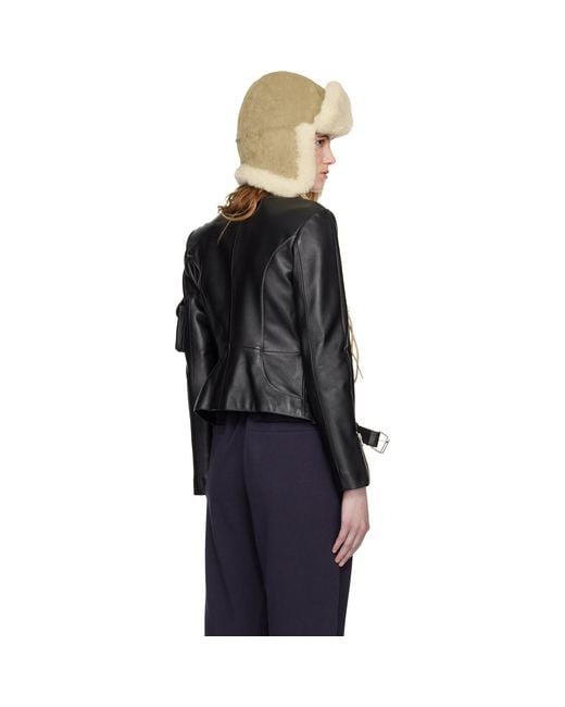 OPEN YY Black Leather Radius Motor Jacket