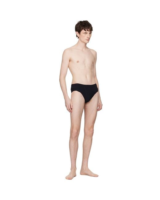 Rick Owens Black Temple Penta Swim Briefs for men