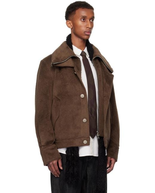 NULLUS Multi-Form Aero Collar ジャケット NULLUS Multi-Form Aero Collar Jacket in Brown for Men | Lyst