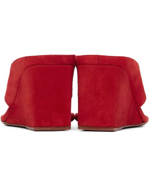 Alaïa Red Cube Thong Mule Sandals