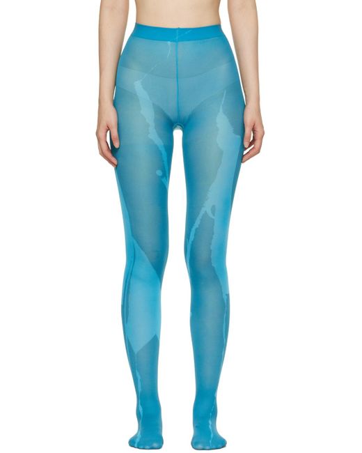 Ioannes Blue Printed Tights
