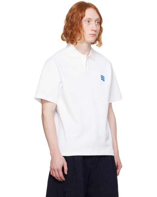 Adererror White Significant Patch Polo for men