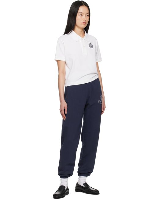Sporty & Rich White H&W Crest Pique Polo