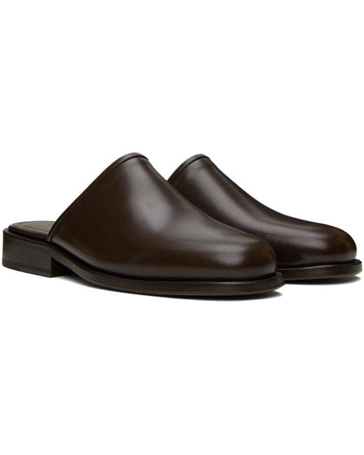 Lemaire Black Brown Square Mules for men