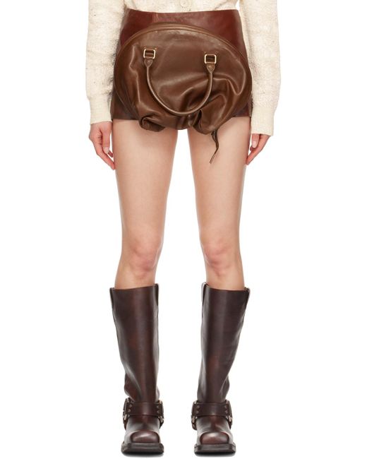 Acne Black Low Rise Leather Miniskirt
