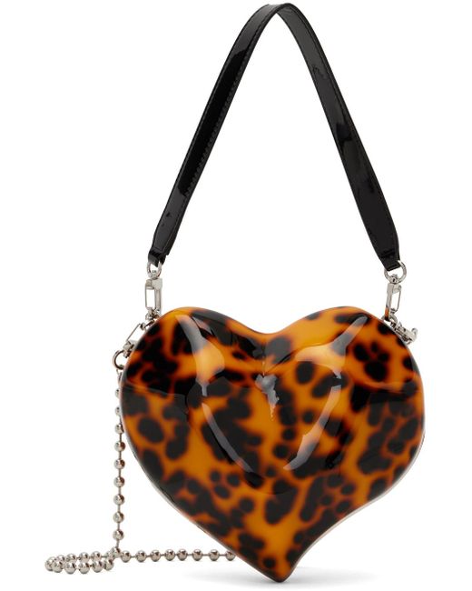Simon Miller オレンジ＆ブラック Molded Heart バッグ Brown