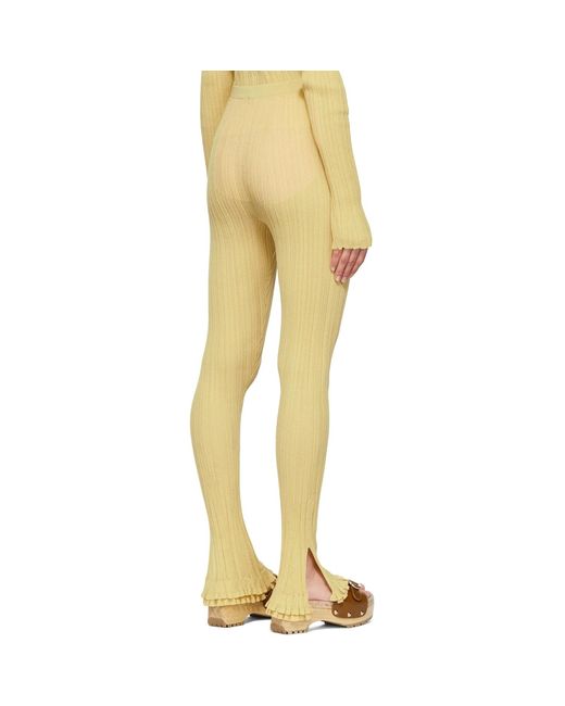 3.1 Phillip Lim Yellow Cotton Ribbed Casual Pants