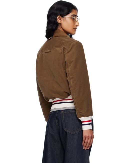 Thom Browne Multicolor Wale Corduroy Cropped Down Flight Jacket