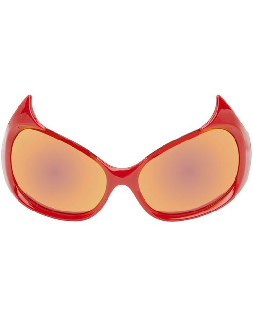 Balenciaga Black Red Gotham Cat Sunglasses