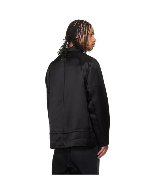Maison Margiela Black Patchwork Satin Jacket for men