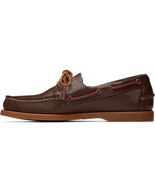 Sebago Brown Portland Martellato Boat Shoes for men