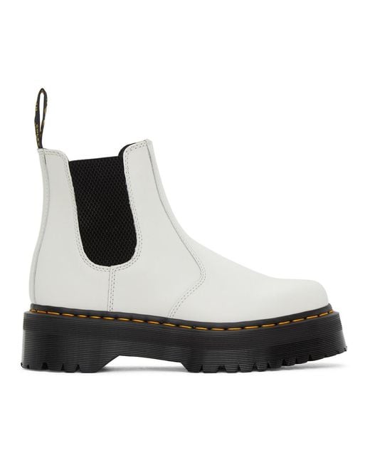 doc marten quad chelsea boots white