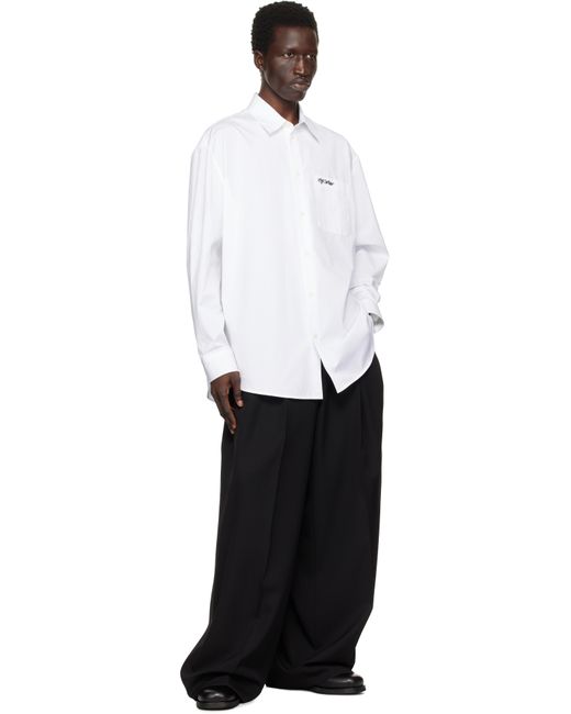パンツ OFF-WHITE CORPORATE WOOL TAILORED PANTS Off-White Straight Leg Pants in Wrinkle-Free 4-Ply Wool