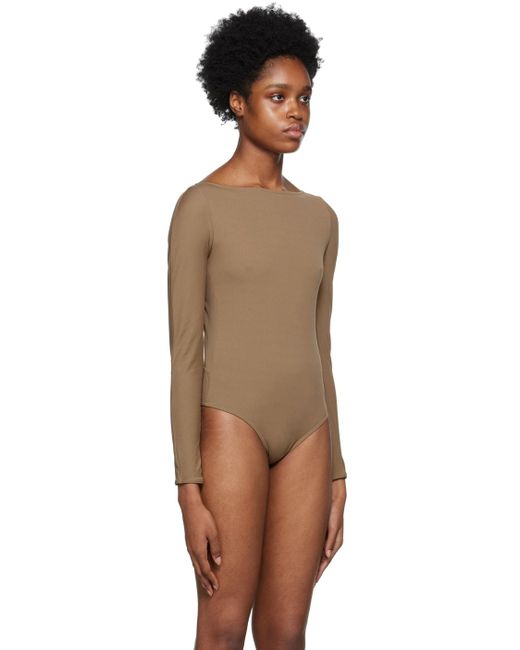 Wolford Black Brown 'the Back-cut-out' Bodysuit