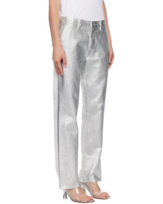 MM6 by Maison Martin Margiela White Silver Painted Jeans