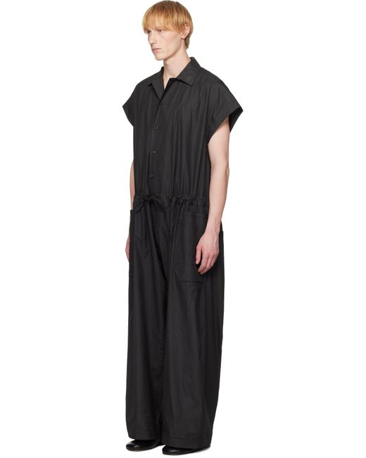 Jan Jan Van Essche Black Coated Cloth #12 Jumpsuit for men