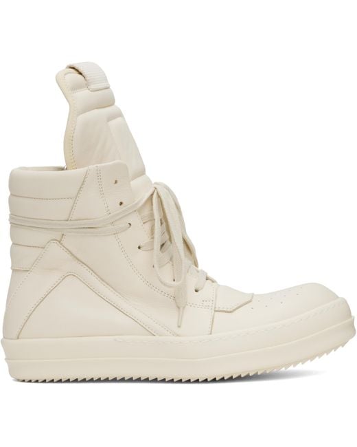 【Rick Owens】ブラック＆オフホワイト Hollywood Geobasket Rick Owens Black & Off-White Hollywood Geobasket Sneakers