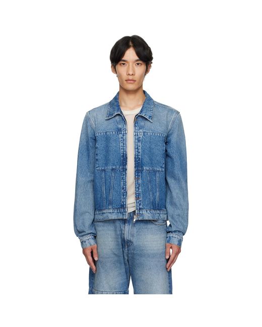 MM6 by Maison Margiela Blue Long Sleeve Denim Shirt for men