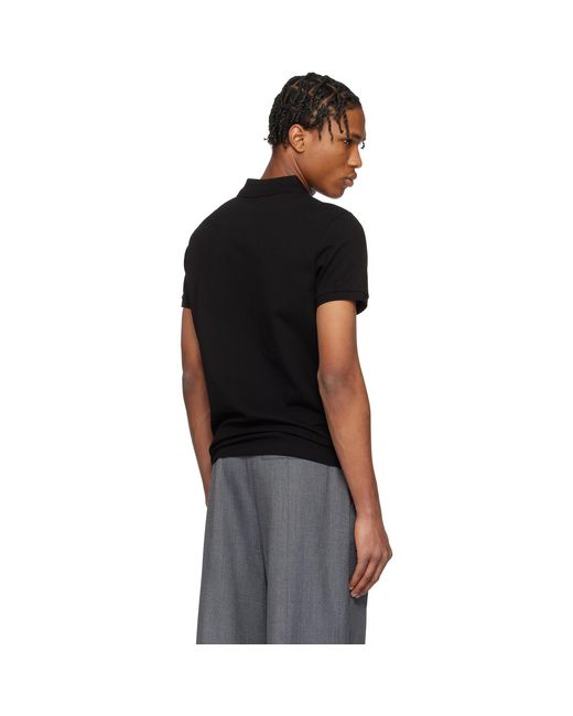 Moncler Black Logo Patch Cotton Polo for men
