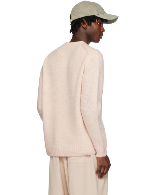 Pull rose en tricot brossé Acne pour homme en coloris Natural