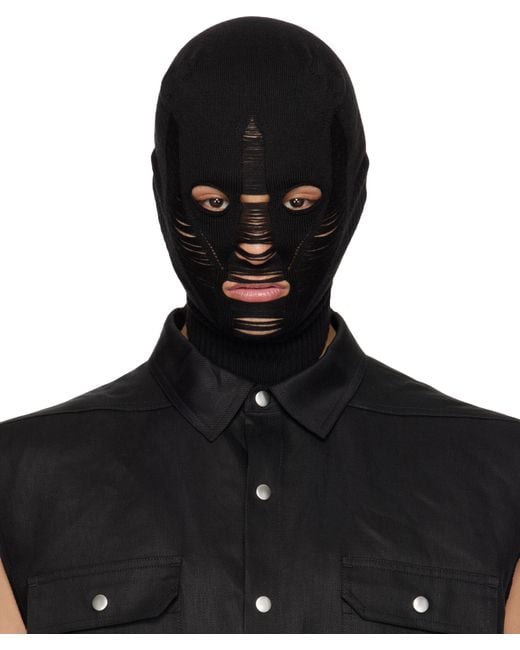Rick Owens Black Hollywood Skull Balaclava for men